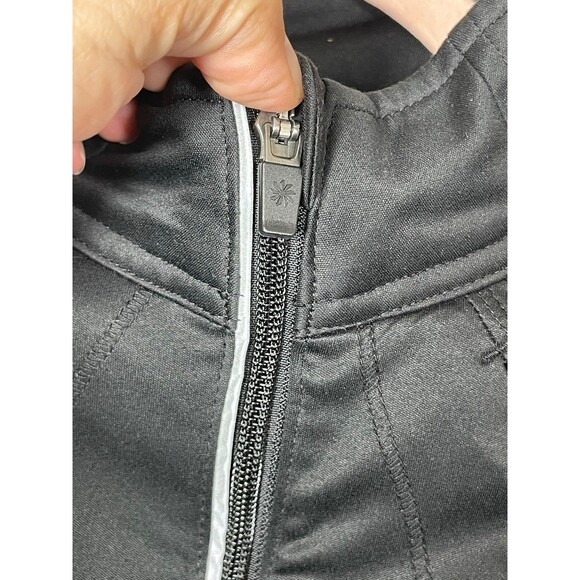 Athleta Twilight Run Jacket Womens S Stretch Zip Thumb Holes Pockets‎ Black - Picture 5 of 13